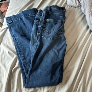 Classic Dark Blue Flare Jeans - Women's Wide Leg